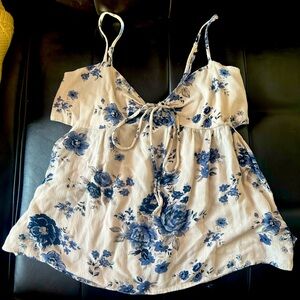 Blue flower tank top/babydoll dress